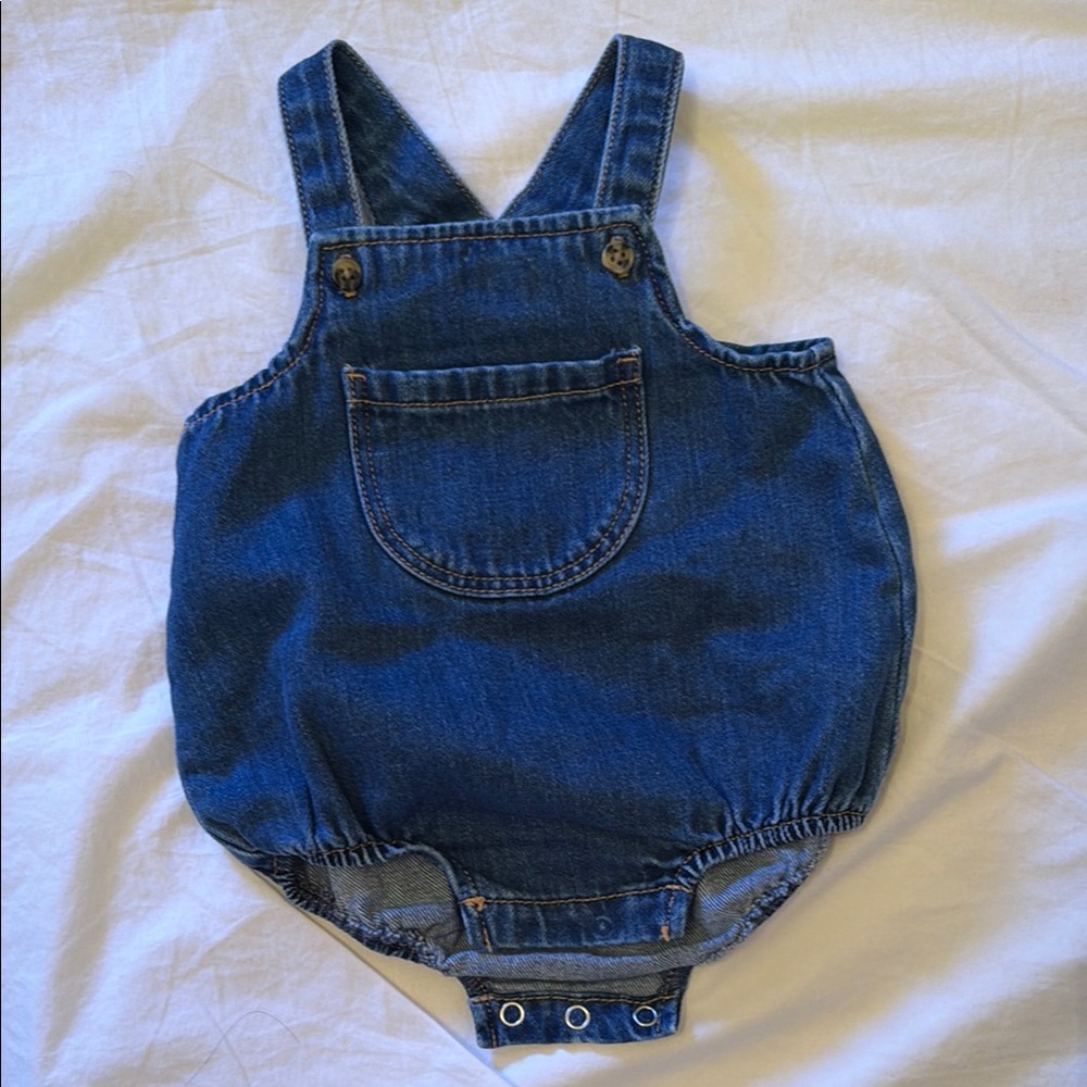 Zara Baby Denim Bubble Romper - Blue